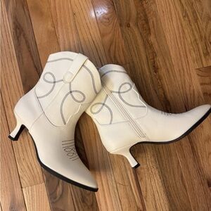 Elegant Cream Ankle Boots
